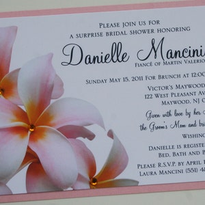 Hawaiian Plumeria Bridal Shower Invitation