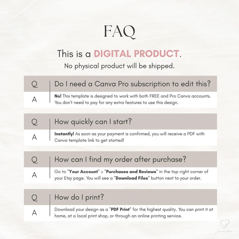 FAQ graphic answering common questions about editable digital Christmas Party invitation template and Canva Pro requirement