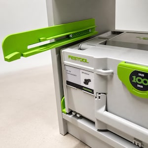 Par skenor för Festool Systainer – Skjutbara förvaringsskenor – Verkstadshyllstöd – Systainer-kompatibel