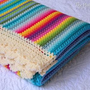 Crochet PATTERN - Crayon Box Blanket - crochet blanket pattern, afghan pattern, rainbow blanket pattern, baby blanket pattern - PDF Download