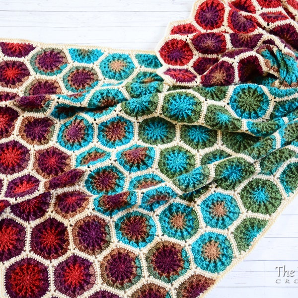 Crochet Blanket PATTERN - The Dreamer - crochet pattern for throw blanket, modern crochet afghan pattern - PDF Download