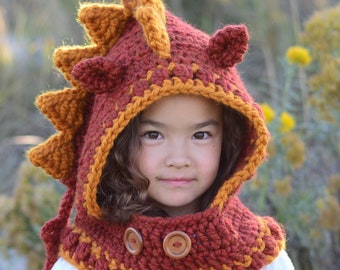 HÄKELANLEITUNG - Lucky Dragon Hood & Cowl - Häkelanleitung, Häkelanleitung, Häkelmütze (3 Größen | Kleinkind Kind Erwachsene) - PDF Download