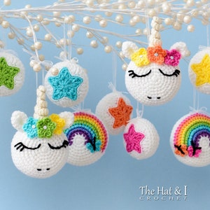 Crochet PATTERN Unicorn Utopia Ornaments crochet unicorn pattern, unicorn ornament pattern, star pattern, rainbow pattern PDF Download 画像 2