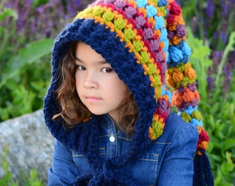 PATRÓN DE GANCHILLO - Sudadera Boho Nights - patrón de capucha de ganchillo, gorro de duende, patrón de capucha de hada bohemia (2 tallas / Niño y Adulto) - Descargar PDF