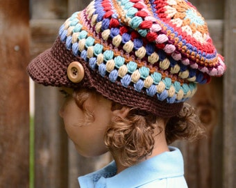 Crochet Hat PATTERN - World Traveler Slouchy - crochet pattern for slouch hat, slouchy beanie (3 sizes | Toddler Child Adult) - PDF Download