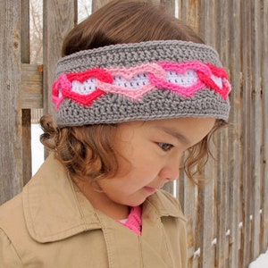 Crochet PATTERN - Heart Warmer - crochet headband pattern, linked hearts head wrap pattern (3 sizes | Toddler Child Adult) - PDF Download