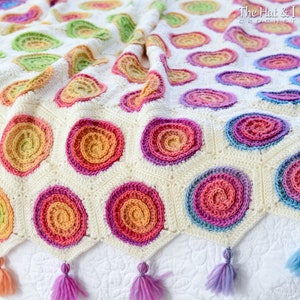 CROCHET Blanket PATTERN - Swirly PoP - crochet pattern for boho throw blanket, baby kids colorful crochet afghan pattern - PDF Download