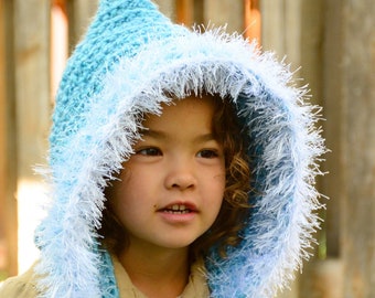 Crochet PATTERN - Sleigh Ride - crochet hood pattern, hooded scarf pattern, hat pattern (3 sizes | Toddler Child Adult) - PDF Download