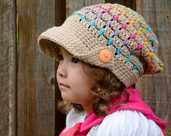 Crochet Hat PATTERN - Summer Slouchy - crochet pattern for slouch hat, slouchy beanie pattern (3 sizes | Toddler Child Adult) - PDF Download