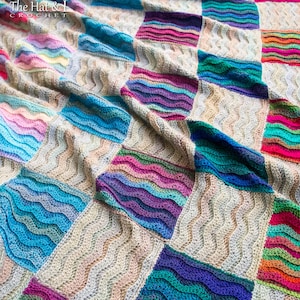 Crochet Blanket PATTERN Waves for Days crochet pattern for throw blanket, modern ripple stitch crochet afghan pattern PDF Download image 5