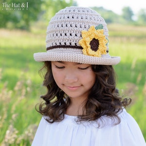 Crochet Hat PATTERN - Summer Breeze Sun Hat - crochet pattern for sunflower hat, bucket hat pattern (5 sizes | Baby - Adult) - PDF Download