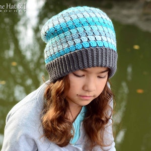 Crochet Hat PATTERN Winter Park Slouchy crochet pattern for slouch hat, beanie pattern 3 sizes Toddler Child Adult PDF Download image 3