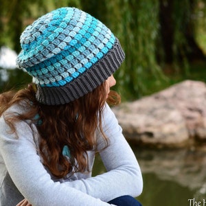 Crochet Hat PATTERN Winter Park Slouchy crochet pattern for slouch hat, beanie pattern 3 sizes Toddler Child Adult PDF Download image 2