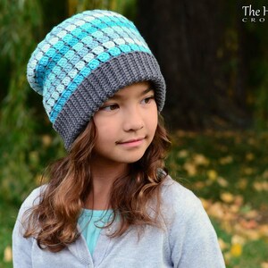 Crochet Hat PATTERN Winter Park Slouchy crochet pattern for slouch hat, beanie pattern 3 sizes Toddler Child Adult PDF Download image 6