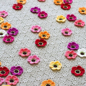 CROCHET PATTERN - Flowerghan - crochet blanket pattern, flower throw blanket pattern, afghan pattern, crochet baby blanket - PDF Download