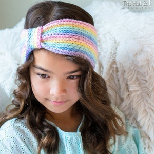 Crochet PATTERN - Rainbow Reflections Headband - crochet headwrap pattern, ear warmer pattern (5 sizes | Baby - Adult) - PDF Download