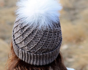 Crochet Hat PATTERN - Snow Bunny Beanie - crochet pattern for beanie hat, toque hat pattern (3 sizes | Toddler Child Adult) - PDF Download