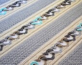 Crochet PATTERN - With All My Heart - crochet blanket pattern, heart afghan pattern, throw blanket with linked hearts - Instant PDF Download