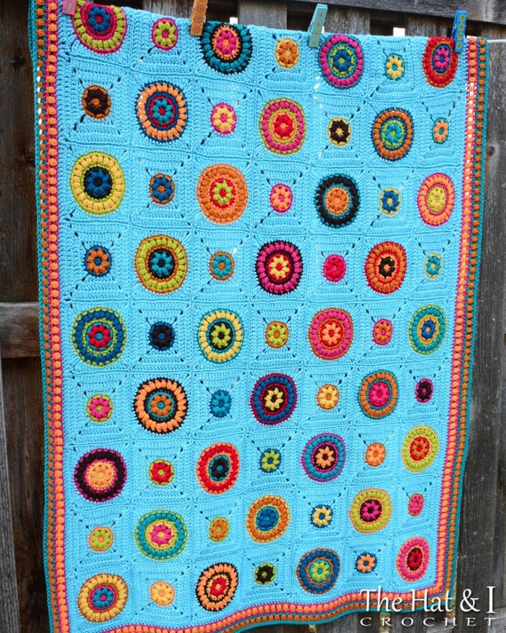 Crochet Blanket PATTERN Hippie Gypsy Blanket Crochet Pattern for