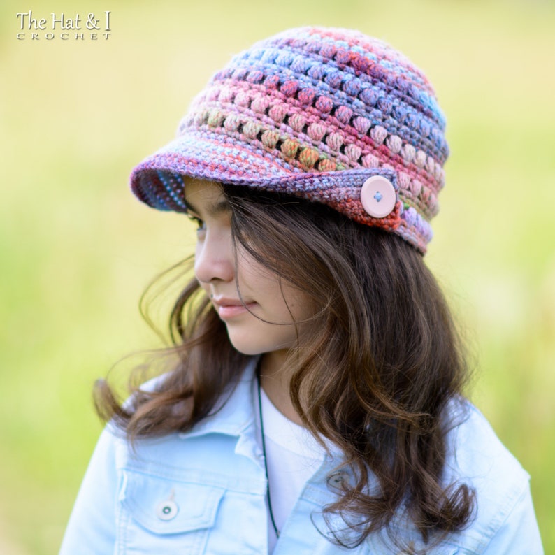 Virkmönster för mössa - Boho Beanie - virkmönster för pojkar flickor mössa med solskydd (4 storlekar | Småbarn Barn Vuxen XL) - PDF-nedladdning bild 8