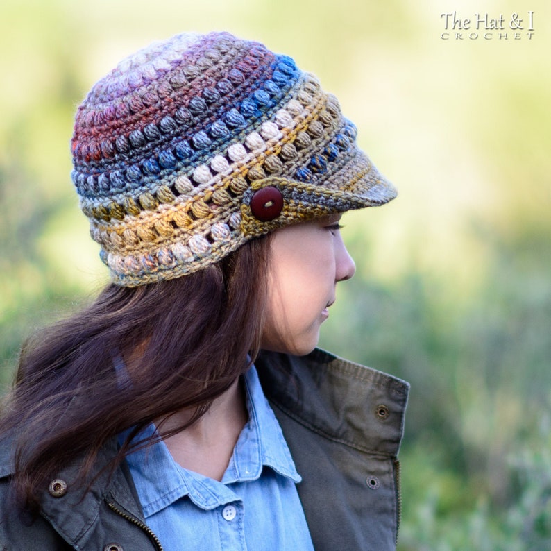 Virkmönster för mössa - Boho Beanie - virkmönster för pojkar flickor mössa med solskydd (4 storlekar | Småbarn Barn Vuxen XL) - PDF-nedladdning bild 2