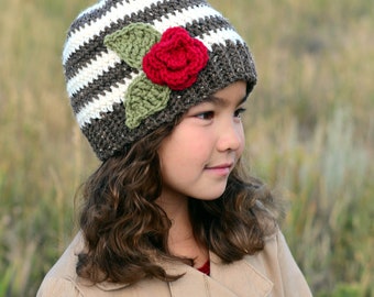 Crochet Hat PATTERN - Sweet & Simple - crochet pattern for slouch hat + beanie hat, boys girls hat (5 sizes | Baby - Adult) - PDF Download