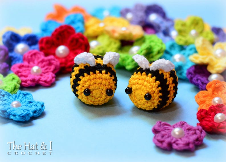 Crochet PATTERN Busy Bees crochet bee pattern, amigurumi bee pattern, bumble bee ornament, bee décor pattern PDF Download image 2