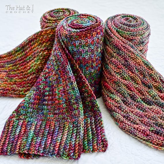 CROCHET PATTERN - Three Amigos Scarves - crochet scarf patterns for boys girls men women (4 sizes | Toddler Child Adult xl) - PDF Download