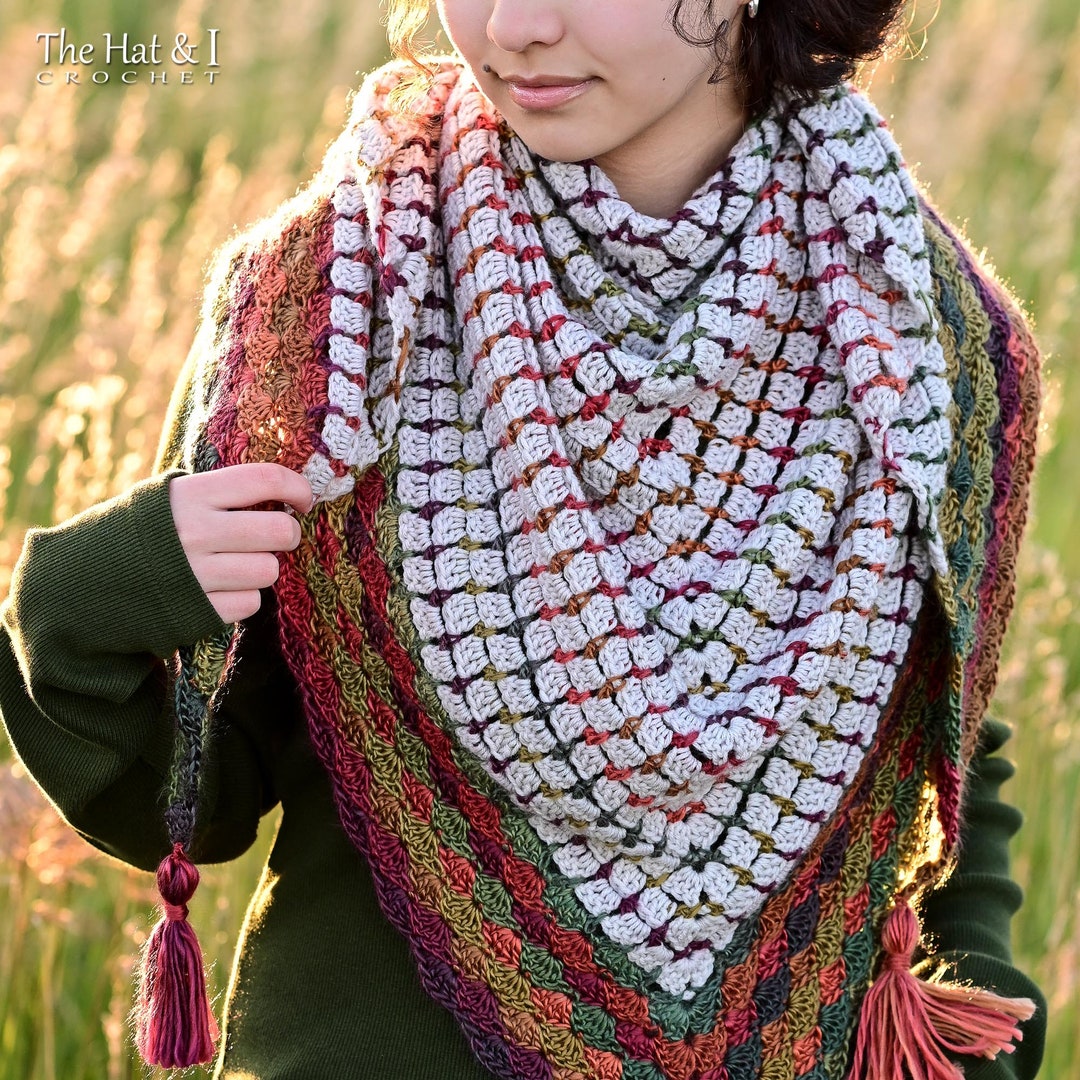 CROCHET PATTERN Shades of Fall Shawl Crochet Shawl Pattern