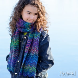 Crochet PATTERN Fall Into Winter Scarf crochet chevron scarf pattern for boys & girls 3 sizes Toddler Child Adult PDF Download image 3