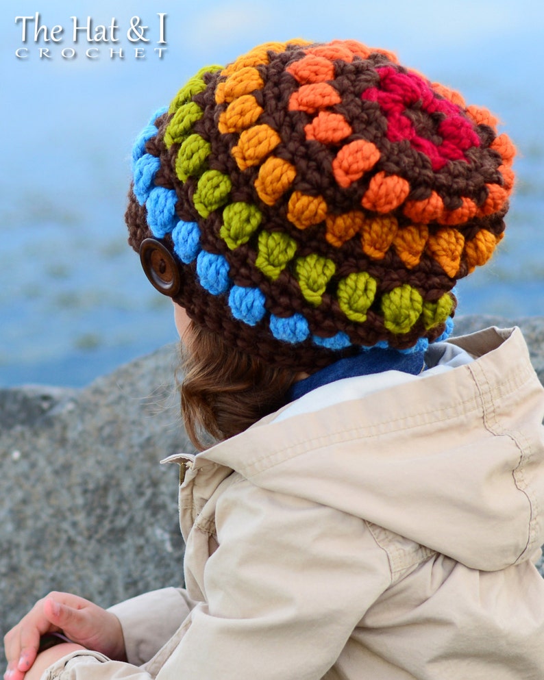 Crochet Hat PATTERN Bohemian Nights Hat crochet pattern for slouch hat, slouchy beanie 3 sizes Toddler Child Adult PDF Download image 3