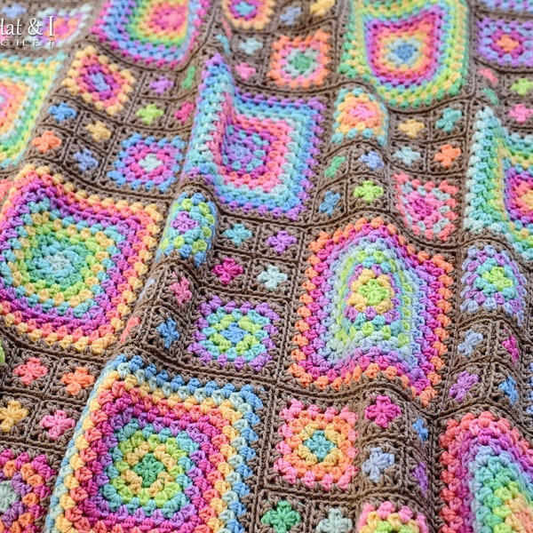 Crochet PATTERN - Granny's Square Dance Sampler - crochet blanket pattern, granny square baby blanket pattern, afghan pattern - PDF Download