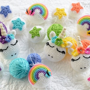 Crochet PATTERN Unicorn Utopia Ornaments crochet unicorn pattern, unicorn ornament pattern, star pattern, rainbow pattern PDF Download 画像 5