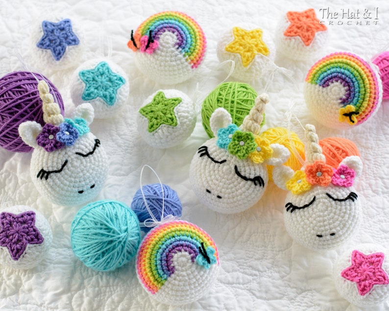 Crochet PATTERN Unicorn Utopia Ornaments crochet unicorn pattern, unicorn ornament pattern, star pattern, rainbow pattern PDF Download image 5