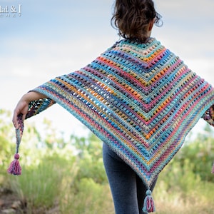 Crochet PATTERN Boho Shawl crochet shawl pattern, boho crochet wrap pattern, women's triangle shawl scarf pattern PDF Download image 7