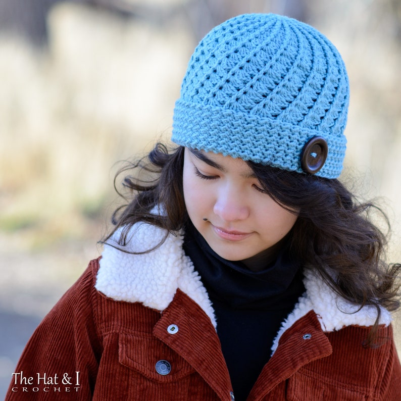 Crochet Hat PATTERN Soft Serve Beanie crochet pattern beanie hat slouchy, boys girls baby hat 5 sizes Baby Adult PDF Download image 4