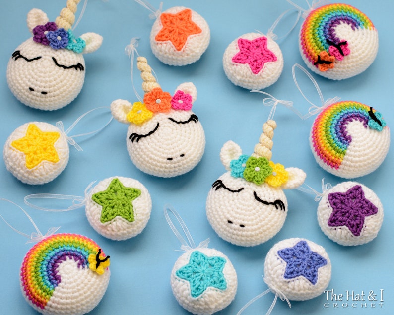 PATRÓN de crochet Adornos de Utopía de Unicornio patrón de unicornio a crochet, patrón de adorno de unicornio, patrón de estrella, patrón de arco iris Descargar PDF imagen 10