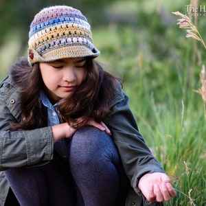 Virkmönster för mössa - Boho Beanie - virkmönster för pojkar flickor mössa med solskydd (4 storlekar | Småbarn Barn Vuxen XL) - PDF-nedladdning bild 5