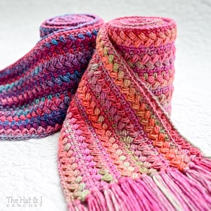 CROCHET PATTERN - Tea Time Scarves - crochet scarf pattern, fun kid scarves to crochet (4 sizes | Toddler - Adult xl) - PDF Download