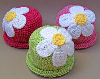 Crochet Hat PATTERN - Spring Fling - crochet pattern for beanie hat + flower pattern, beanie pattern (5 sizes | Baby - Adult) - PDF Download