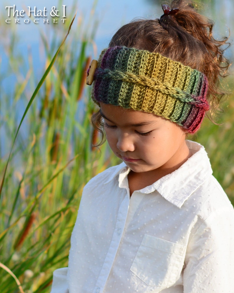 Crochet PATTERN Autumn Breeze Headwrap crochet headband pattern, braided ear warmer pattern 5 sizes Baby Adult PDF Download image 2