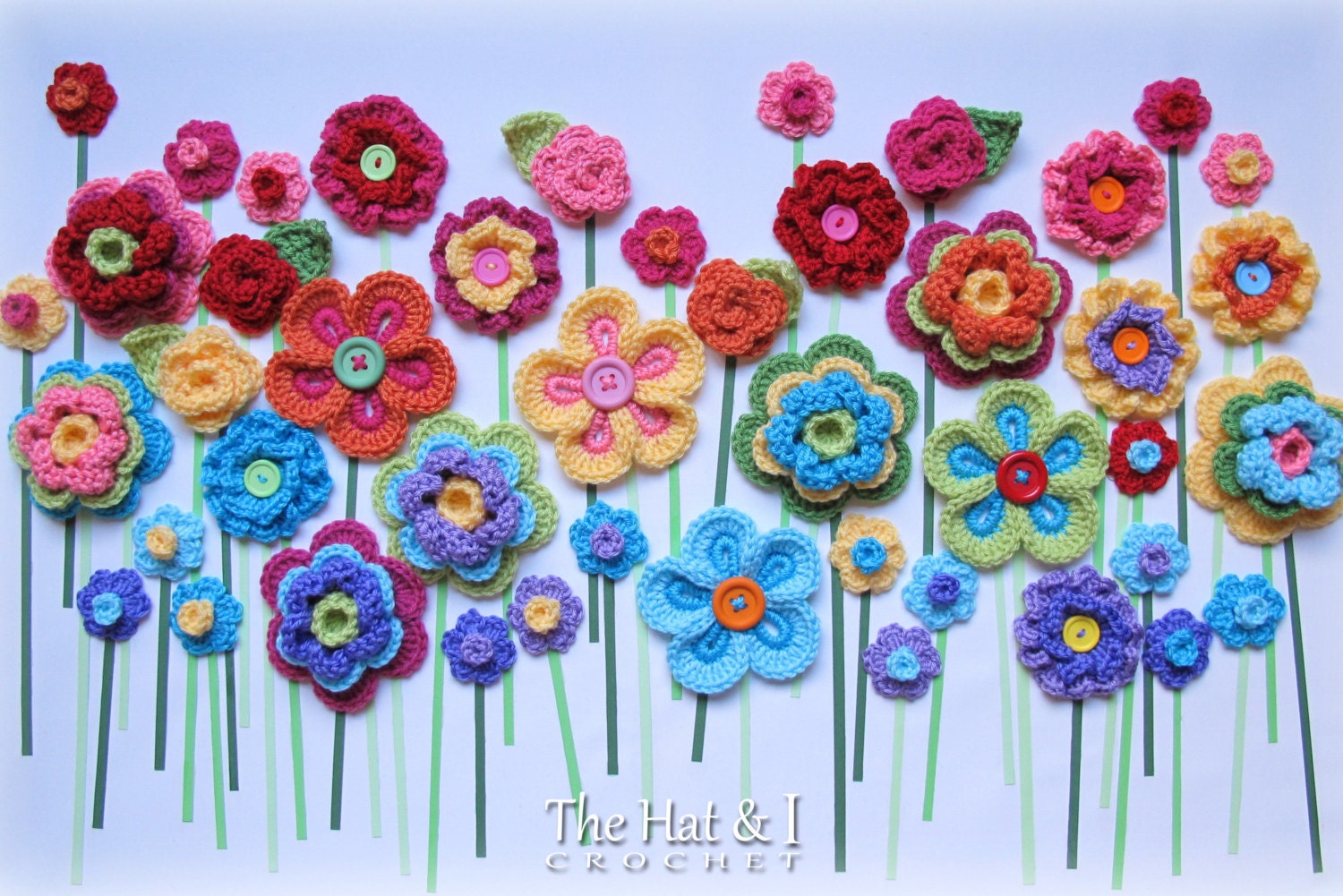 CROCHET PATTERN - Floral Fantasy - 5 Crochet Flower Patterns + 2