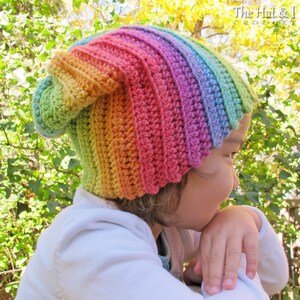 Crochet Hat PATTERN Lollipop Swirl crochet pattern for slouchy beanie hat, unisex beanie pattern 5 sizes Baby Adult PDF Download image 3