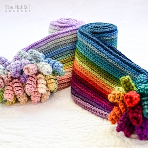 Crochet PATTERN - Party Popper Scarf - crochet scarf pattern, colorful scrap yarn pattern (4 sizes | Toddler Child Adult XL) - PDF Download