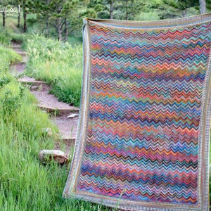 CROCHET PATTERN - Renoir's Ripple - crochet blanket pattern, afghan pattern, colorful boho chevron throw blanket pattern - PDF Download image 3