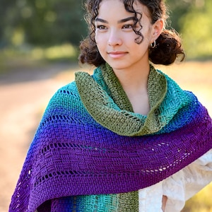 CROCHET PATTERN - A Midsummer Night&#39;s Shawl - crochet shawl pattern, women&#39;s shawl wrap, rectangle shawl scarf pattern - PDF Download