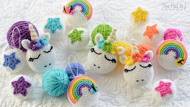 Crochet PATTERN Unicorn Utopia Ornaments crochet unicorn pattern, unicorn ornament pattern, star pattern, rainbow pattern PDF Download image 6