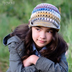 Virkmönster för mössa - Boho Beanie - virkmönster för pojkar flickor mössa med solskydd (4 storlekar | Småbarn Barn Vuxen XL) - PDF-nedladdning bild 6