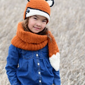 Crochet PATTERN Fox Fancy crochet fox hat pattern cowl scarf pattern, beanie pattern 3 sizes Toddler Child Adult PDF Download image 5