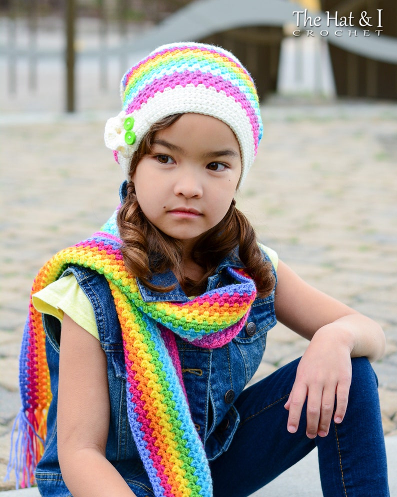 Crochet PATTERN Crayon Box Crochet Hat Pattern Scarf Etsy